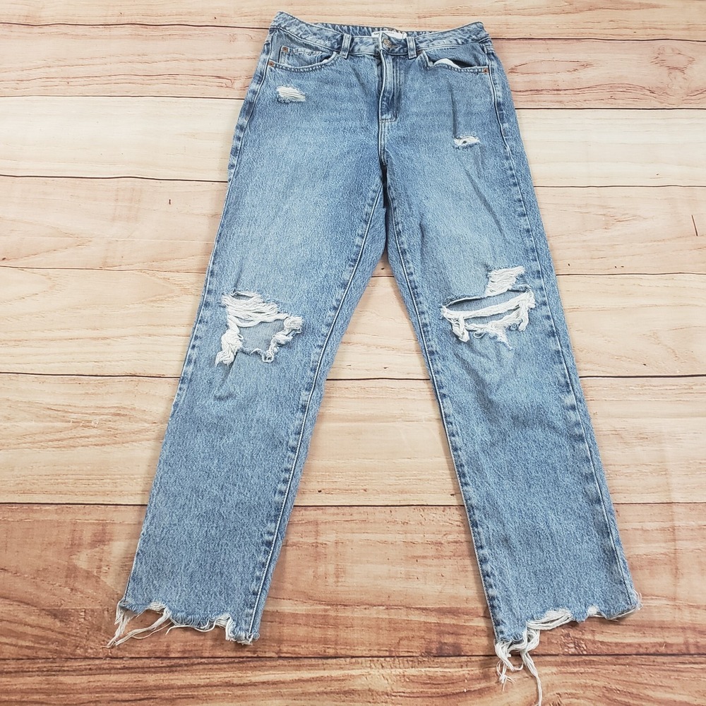 Garage Jeans Juniors 7 Blue Straight Regular Denim Outdoor Distressed Ladies